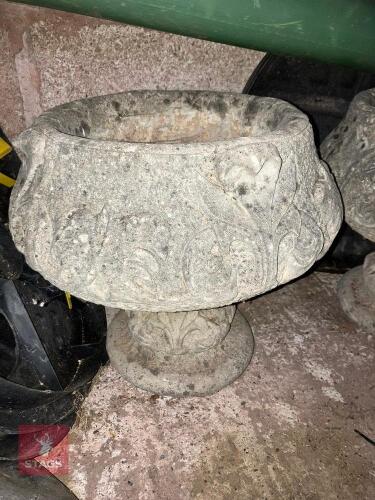 PAIR OF STONE PLANTERS