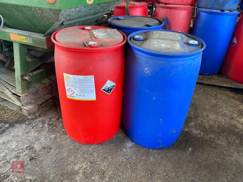 5 X 200L PLASTIC DRUMS