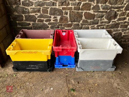 5 IMPROVISED CALF TROUGHS (55)
