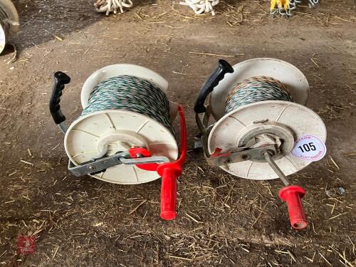 2 ELECTRIC FENCE HAND REELS (105)