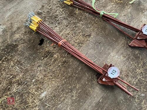 10 METAL ELECTRIC FENCE STAKES (113)