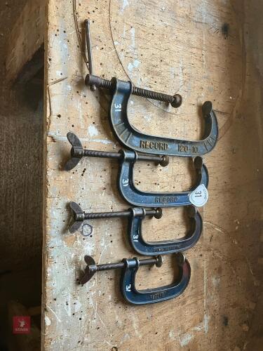 4 ASSORTED G-CLAMPS