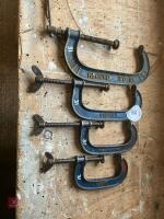 4 ASSORTED G-CLAMPS - 8