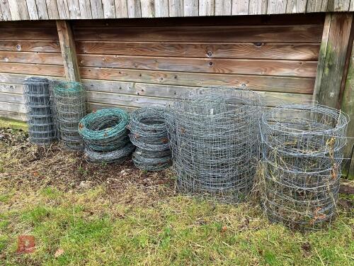 MIXED ROLLS OF STOCK NETTING/BARBED WIRE