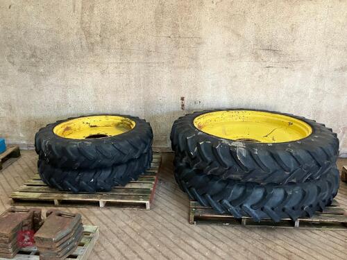 SET OF JOHN DEERE ROW CROP WHEELS