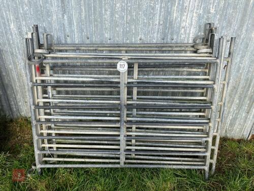 6 GALVANISED 4' SHEEP HURDLES (117)