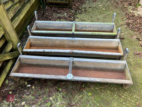 3 GALV 4' 6'' HOOK OVER FEED TROUGHS(122