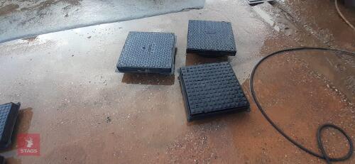 3 POLYPIPE 320MM MANHOLE COVERS