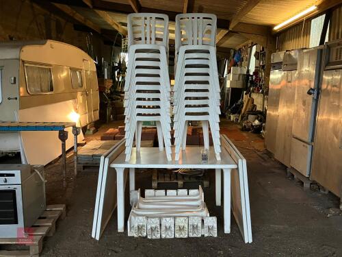 5 CATERING TABLES & 20 CHAIRS