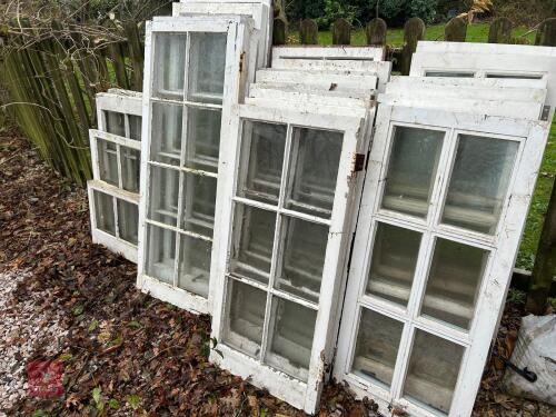 COLLECTION OF WOODEN WINDOWS