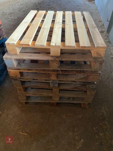 7 DRY STORED WOODEN PALLETS
