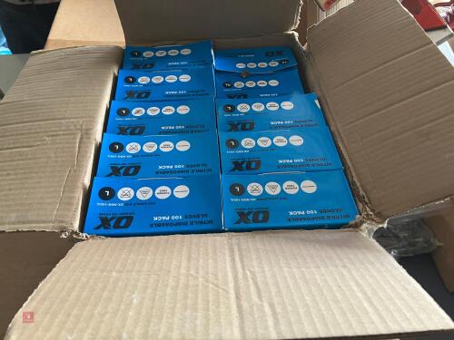10 PACKS OF 100 L NITRIL GLOVES