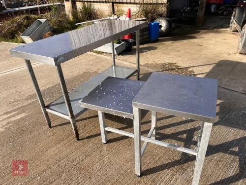 BUTCHER'S BLOCK & STAINLESS STEEL TABLES