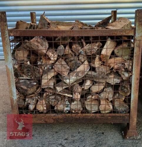 CRATE OF OAK LOGS