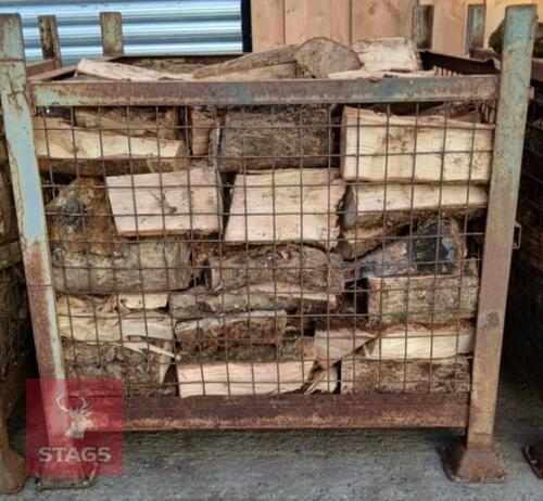 CRATE OF ASH LOGS