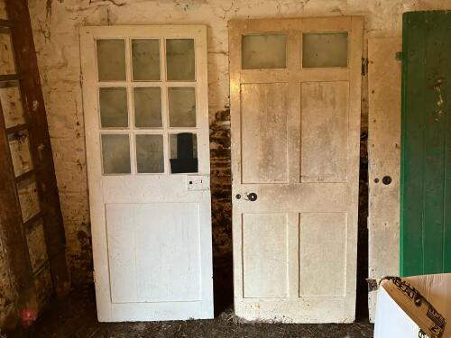 2 WOODEN DOORS WITH GLASS