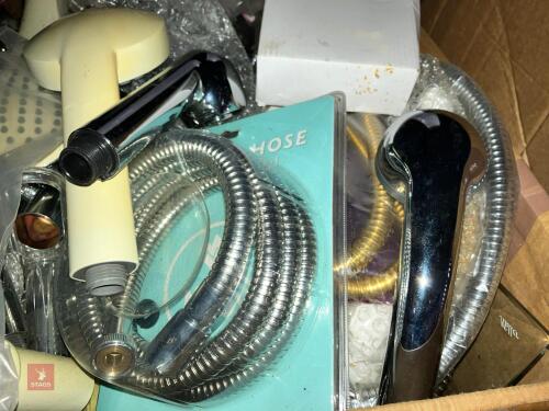 BOX OF NEW SHOWER FITTINGS