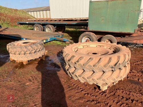 SET OF FRONT AND BACK ROWCROP WHEELS