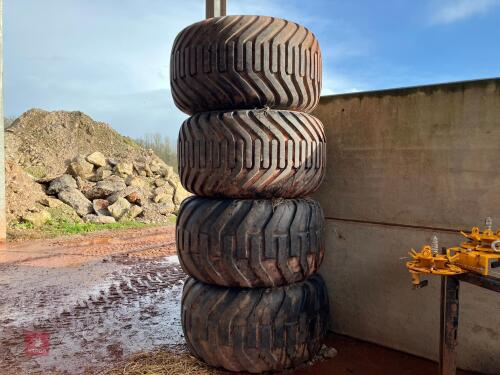 SET OF 4 JCB FLOTATION TYRES