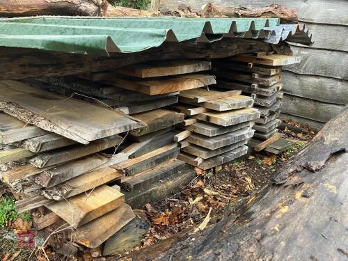 35 LENGTHS OF CHESTNUT SAWN PLANKS