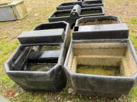 2 BLACK PLASTIC WATER TROUGHS - 5