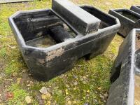 2 BLACK PLASTIC WATER TROUGHS - 6