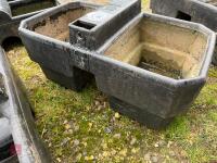 2 BLACK PLASTIC WATER TROUGHS - 7