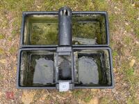 2 BLACK PLASTIC WATER TROUGHS