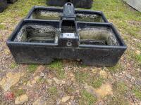 2 BLACK PLASTIC WATER TROUGHS - 2