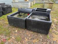 2 BLACK PLASTIC WATER TROUGHS - 3