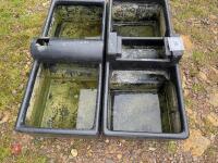 2 BLACK PLASTIC WATER TROUGHS - 4