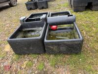 2 BLACK PLASTIC WATER TROUGHS - 7