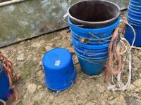 10 BLUE PLASTIC EWE BUCKETS
