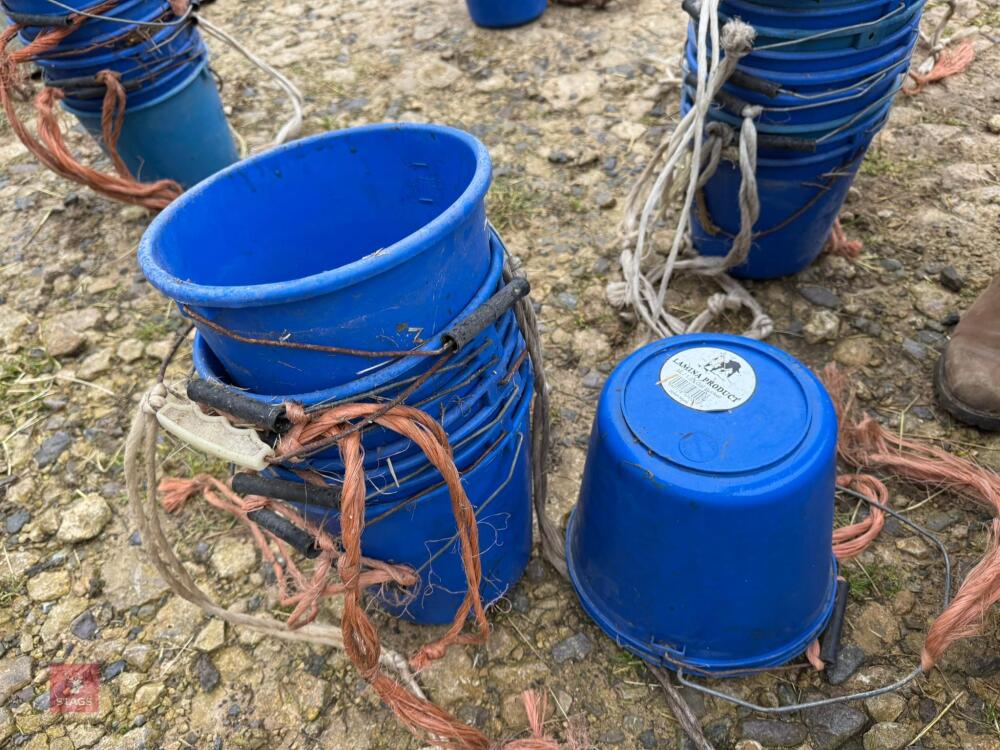 10 BLUE PLASTIC EWE BUCKETS