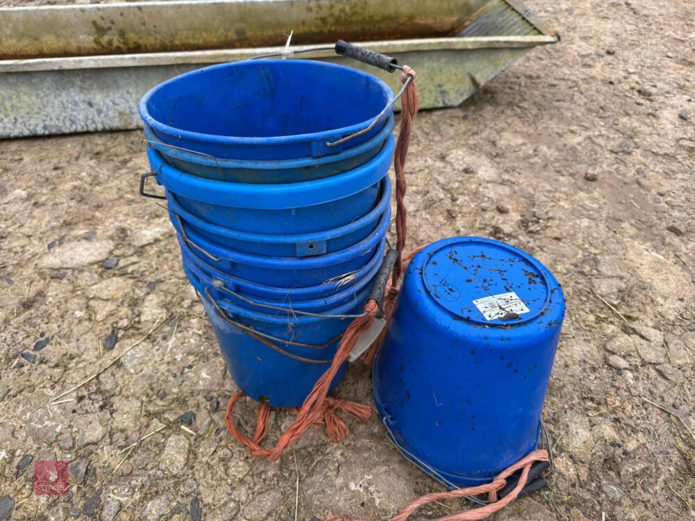 10 BLUE PLASTIC EWE BUCKETS