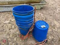 10 BLUE PLASTIC EWE BUCKETS