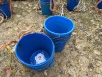 10 BLUE PLASTIC EWE BUCKETS