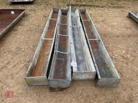 4 GALVANISED 9' GROUND FEED TROUGHS