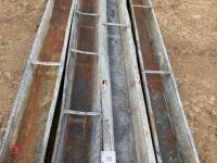 4 GALVANISED 9' GROUND FEED TROUGHS - 3