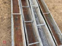 4 GALVANISED 9' GROUND FEED TROUGHS - 4