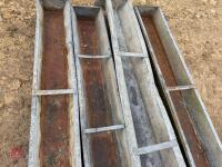 4 GALVANISED 9' GROUND FEED TROUGHS - 5