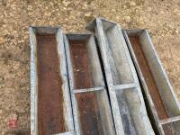 4 GALVANISED 9' GROUND FEED TROUGHS - 6