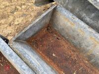 4 GALVANISED 9' GROUND FEED TROUGHS - 8