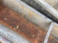 4 GALVANISED 9' GROUND FEED TROUGHS - 9
