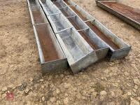4 GALVANISED 9' GROUND FEED TROUGHS - 11