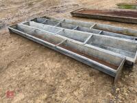 4 GALVANISED 9' GROUND FEED TROUGHS - 12