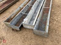 4 GALVANISED 9' GROUND FEED TROUGHS - 13