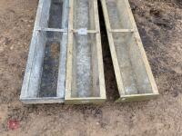 3 GALVANISED 9' GROUND FEED TROUGHS - 2