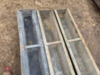 3 GALVANISED 9' GROUND FEED TROUGHS - 6