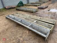 3 GALVANISED 9' GROUND FEED TROUGHS - 7